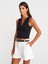 21005 Yıkama Efetkli Crop Top-Siyah 1