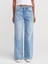 71765 Düşük Bel Kar Yıkama Denim Pantolon-Mavi 4