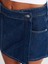 71973 Ön Bölümü Parçalı Denim Şort Etek-Lacivert 3