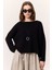 Oversıze Dökümlü Pamuk Kazak Siyah 1