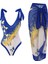 LX067BLUE Tek Parça Plaj Mayo Bikini (Yurt Dışından) 1
