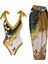 LX066YELLOW Tek Parça Plaj Mayo Bikini (Yurt Dışından) 1