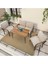 Hayal Serisi Balkon, Bahçe, Cafe - Metal Kanepe Koltuk Takımı - 2+1+1 90X60CM Masalı - Krem 1