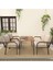 Hayal Serisi Balkon, Bahçe, Cafe - Metal Kanepe Koltuk Takımı - 2+1+1 90X60CM Masalı - Krem 3