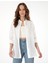 Kadın Beyaz Oversize Uzun Kollu Keten Gömlek 50301078-VR013 1