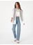 Kadın Beyaz Oversize Uzun Kollu Keten Gömlek 50301078-VR013 4