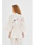 Kuş Nakışlı Keten Görünümlü Kimono 5