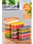 1001 12 Li Dikdörtgen Plastik Saklama Kabı - Çok Amaçlı Gıda Erzak Saklama Kabı Seti 1