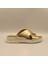 Alessia Gold Deri Comfort Terlik 1