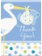 Mavi Renk Baby Stork Baby Shower Teşekkür Zarfı ve Not Seti 8 Adet 1