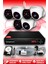 6 Kameralı Uzay 3 Iç Kamera Set 250 GB HDD Full Hd Gece Görüşlü Güvenlik Kamerası Sistemi 1