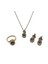 Zirkon Elmas Rengi Oval Otantik Bronz Set 1