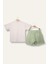 Erkek Çoçuk Sörf Baskılı T-Shirt Kısa Şort Takım - Taş Rengi 2