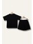 Erkek Çoçuk Sörf Baskılı T-Shirt Kısa Şort Takım - Siyah 2