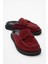 Laven Bordo Süet Deri Kadın Terlik 1