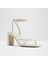 Stellare Sandalet Orta Boy Topuklu Sandalet - Ekru 4