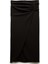 Krep Scuba Kumaş Drape Detaylı Midi Boy Kruvaze Etek 3