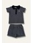 Erkek Bebek Polo Yaka T-Shirt ve Şort Ikili Takım - Lacivert 1