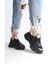 Flexstep Ortopedik Tabanlı Triko Spor Ayakkabı Siyah Gri 4