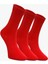 3'lü Kırmızı Viskon Unisex Soket Çorap - Günlük Kullanıma Uygun 3