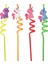 5 Parça Renkli Pipet Seti - Emojili Spiral Kokteyl- Çocuk Pipeti Temizleme Fırçalı 3