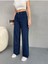 Kadın Yüksek Bel Kar Yıkama Likralı Geniş Paça Palazzo Jeans 1