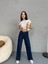 Kadın Yüksek Bel Kar Yıkama Likralı Geniş Paça Palazzo Jeans 4