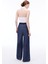 Latibule Regular Fit Bilek Boy Boru Paça Indigo Renk Kadın Pantolon 4
