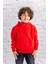 Unisex Çocuk Basic Kapüşonlu Ceket - Kırmızı 1