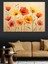 Turuncu Kırmızı Gelincik Çiçekleri Dekoratif Kanvas - Mdf Ahşap Tablo 5