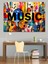 Renkli Yazı Tipi Müzik Posteri Dekoratif Kanvas - Mdf Ahşap Tablo 1