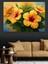 Büyük Yapraklı Sarı Çiçek Dekoratif Kanvas - Mdf Ahşap Tablo 1