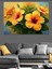 Büyük Yapraklı Sarı Çiçek Dekoratif Kanvas - Mdf Ahşap Tablo 5