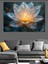 Işıklı Kristal Lotus Çiçeği Dekoratif Kanvas - Mdf Ahşap Tablo 4