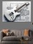 Planlı Teknik Elektro Gitar Çizimi Dekoratif Kanvas - Mdf Ahşap Tablo 3