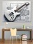 Planlı Teknik Elektro Gitar Çizimi Dekoratif Kanvas - Mdf Ahşap Tablo 4
