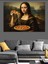 Pizza Yiyen Mona Lisa Dekoratif Kanvas - Mdf Ahşap Tablo 3