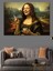 Kahve Içen Mona Lisa Dekoratif Kanvas - Mdf Ahşap Tablo 1