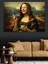 Kahve Içen Mona Lisa Dekoratif Kanvas - Mdf Ahşap Tablo 4