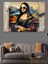 Güneş Gözlüklü Mona Lisa Dekoratif Kanvas - Mdf Ahşap Tablo 3