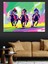 Renkli Yarışan Atlı Siluetler Dekoratif Kanvas - Mdf Ahşap Tablo 4