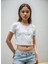 Women / Kadın Silüeti Crop Tişört - Beyaz 2