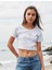 Women / Kadın Silüeti Crop Tişört - Beyaz 3