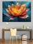Renkli Işıltılı Lotus Çiçeği Dekoratif Kanvas - Mdf Ahşap Tablo 4