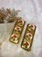 2'li Gold Dikdörtgen Servis Sunum Tepsisi-Çay-Kahve Sunum Tepsisi 33X13 2