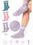 Bambu Kadın Kaydırmaz Taban Silikon Baskı Pilates Yoga Fitness Dans Aktivite Tenis Çorabı 3'lü Paket 1