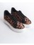 Mına Bağcıklı Ortopedik Taban Leopar Desenli Kadın Sneaker Spor Ayakkabı - Kahverengi 4