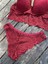 Bordo Dantelli Destekli Bralet Takım 4