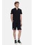 Sıerge Siyah Örme Şort Baskılı Standard Fit Erkek Örme Şort 1