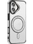 Apple iPhone 16 Uyumlu Kılıf Kamera Çıkıntılı Korumalı Parlak Parılıtı Taşlı Yuvarlak Magsafe Halkalı 1